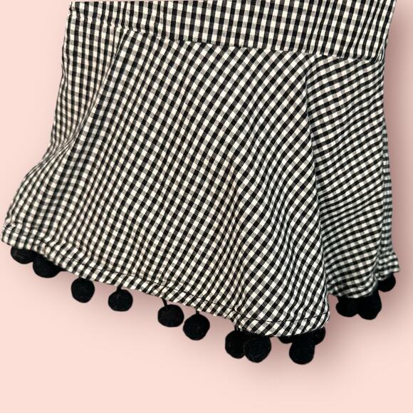 ZARA SS17 GINGHAM TROUSERS POMPOMS BLACK WHITE CHECKED SIZE XS - Picture 3 of 5